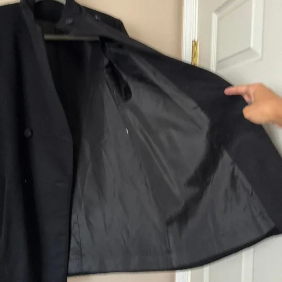 Vintage Black Saks Fifth Avenue Coat High Funnel Neck Union Military Victorian - Picture 5 of 8